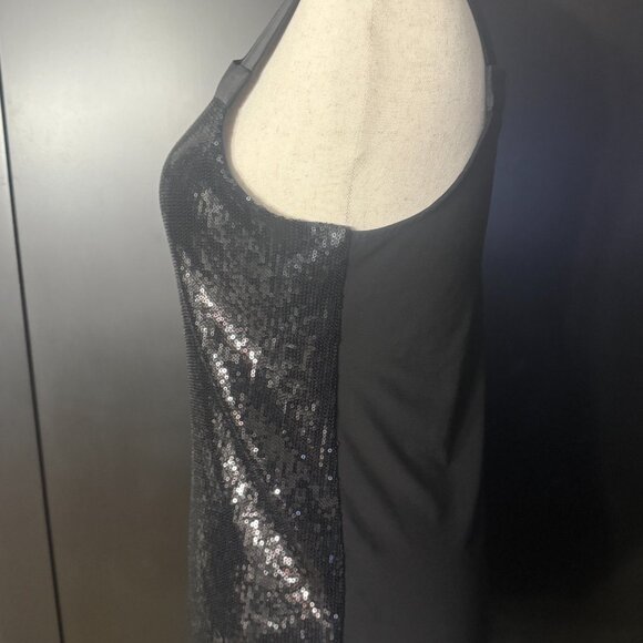 Bebe & Noir Black Sequin Beaded Tank Tops M / L & Earrings Statement Bundle - Picture 12 of 15